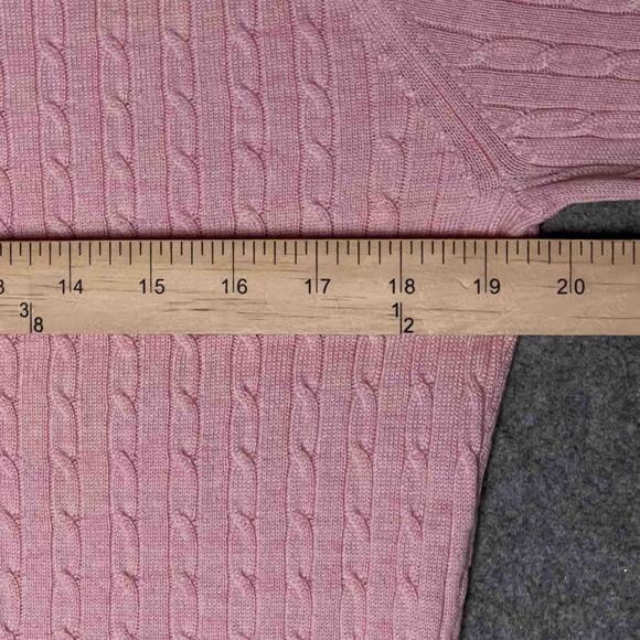 Brooks Brothers Turtleneck Sweater L Pink Merino Wool Silk Cashmere Cable Knit - Picture 6 of 7